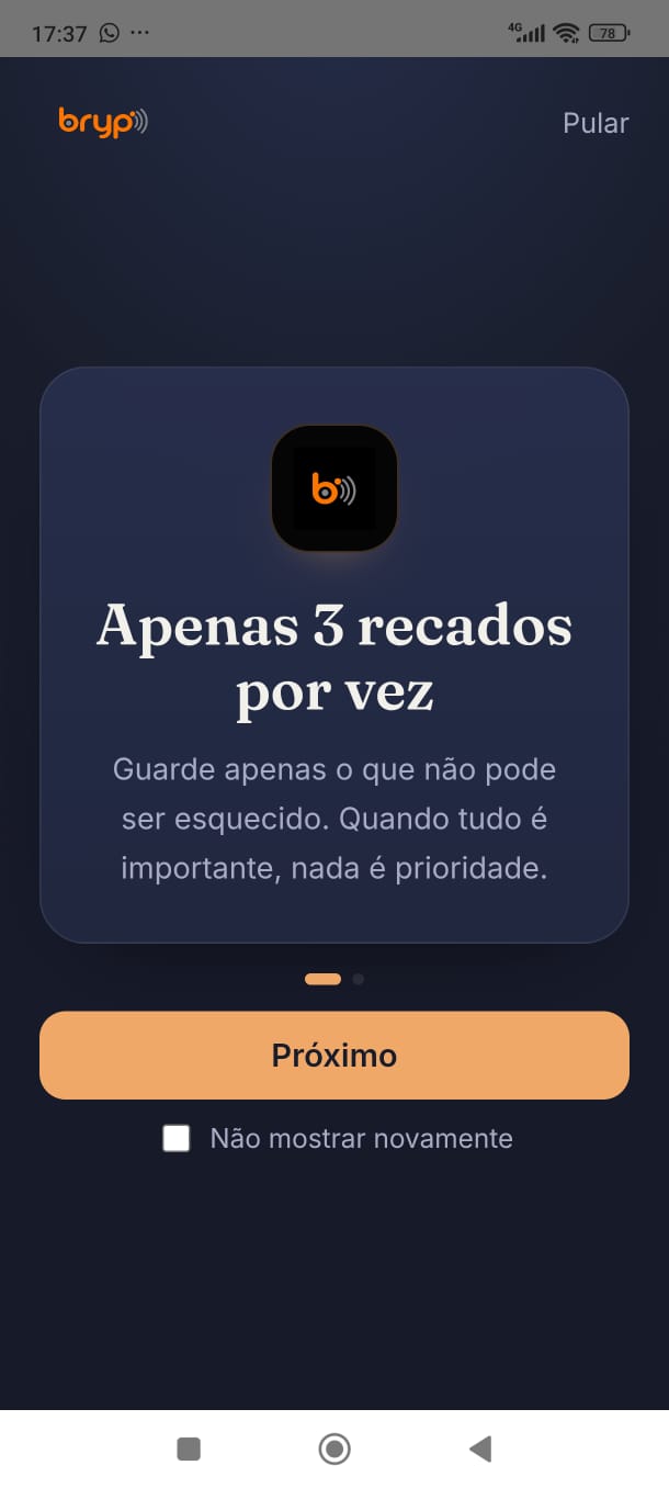 Tela de apresentação do bryp