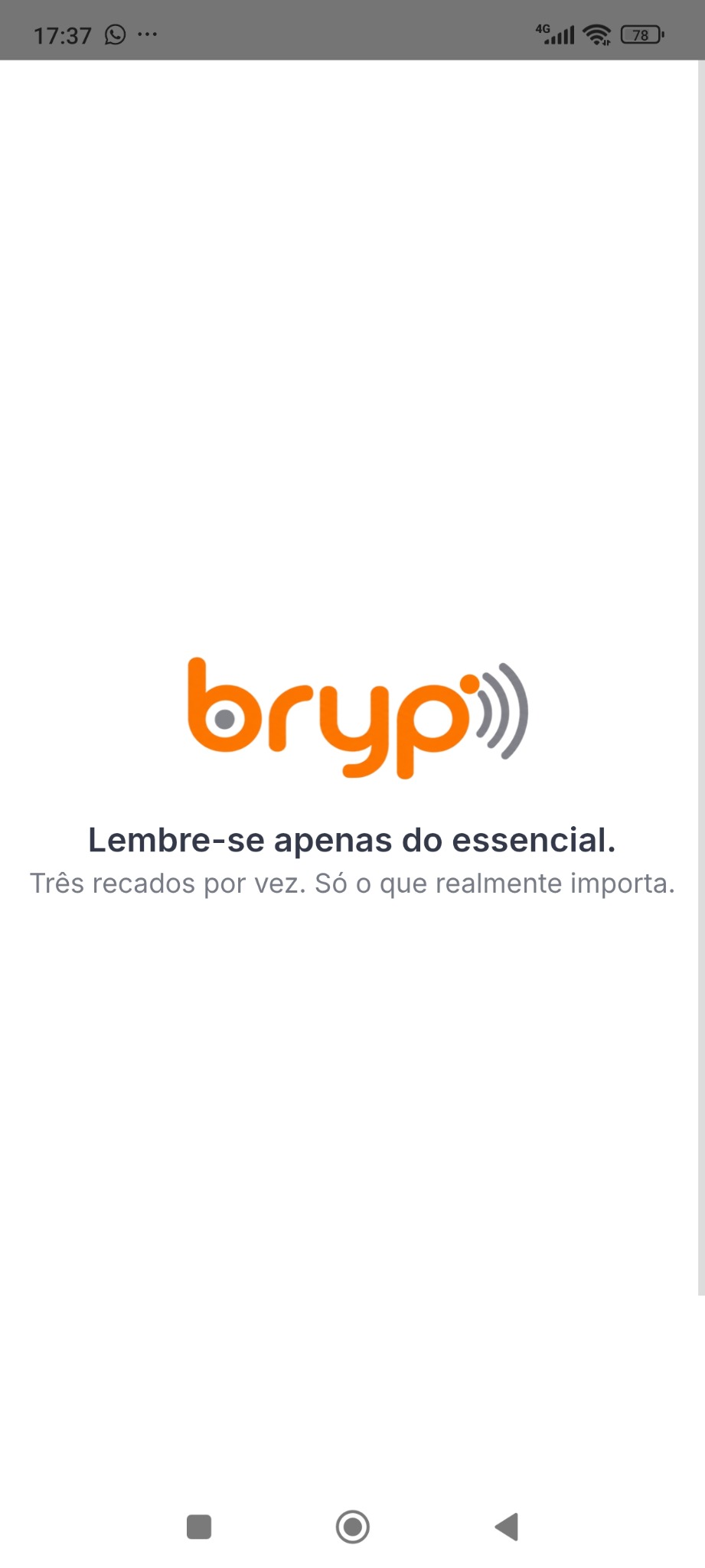 Tela inicial do bryp